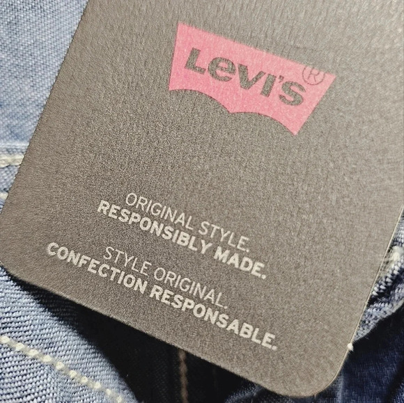 Levi's Jeans Denim Shirt Long Jacket Cotton Washed Blue Lightweight Size 4X - Picture 5 of 11